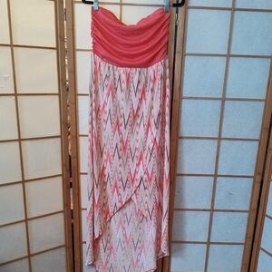Bobbie Brooks Pink Strapless A-Line Maxi Dress
